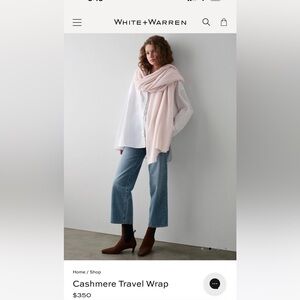 White + Warren Cashmere Travel Wrap - sage green